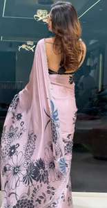 Tela de seda étnica Super Hit suave con diseño floral y trabajo de corte de borde Zarkhand respetuoso con el medio ambiente y estirable para todas las ocasiones - Product Image 5