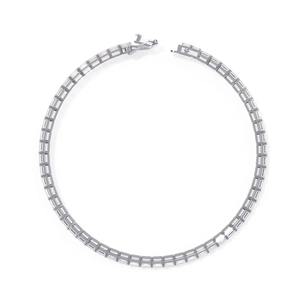 Bracelet tennis en argent sterling 925 massif avec diamants baguette cultivés en laboratoire, bijoux OEM - Product Image 4