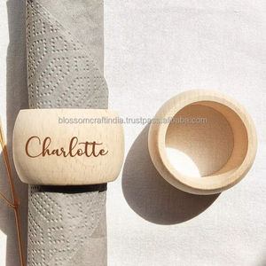 Anneaux de serviette en bois, écologiques, de qualité supérieure, accessoires de table les plus vendus pour la décoration de la salle à manger à la maison - Product Image 4