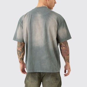 2025 mejor diseño hombres camiseta precio al por mayor ropa casual 100% algodón blanco Asid lavado camiseta para hombres hecho por Isha industria - Product Image 2