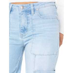 Pantalones de mujer de moda Pantalones Casual Boyfriend Pantalones de cintura alta Baggy Outdoor Denim Jeans de pierna ancha Pantalones Cargo para mujer - Product Image 3