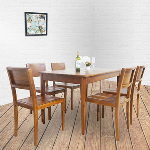 Juego de mesa de comedor de madera de teca moderno y elegante para restaurante y comedor - Product Image 3