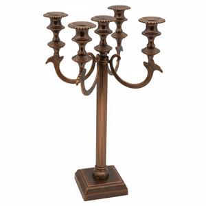 Candelabro de Metal de 5 Brazos en Oferta para Decoración del Hogar y Bodas, Candelabro de Pie con Acabado Dorado Antiguo, Artesanía - Product Image 5