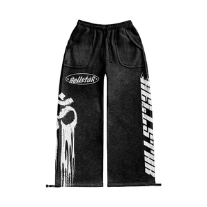 Pantalones Deportivos de Estilo Vintage para Hombre, con Bordado Desgastado, Estampado Lavado Ácido, Estilo Urbano, con Bolsillos Bordados - Product Image 4