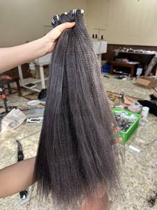 Paquetes de cabello humano de trama doble Raw Vietnamita Yaki Virgen Cabello natural Cutícula alineada Doble dibujado DHL ZOI HAIR 100g - Product Image 3