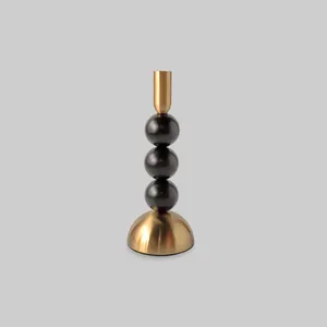 Juego de candelabros modernos de metal negro y dorado, elegante acento decorativo para decoración del hogar y eventos, candelabro de nuevo estilo - Product Image 2