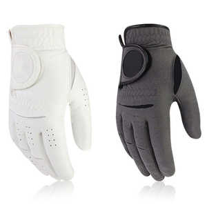 Gants de golf en cuir Cabretta de haute qualité pour gaucher, unisexe, femmes, hommes, enfants, logo personnalisé, fermeture à boucle et crochet, adaptés au sport - Product Image 2