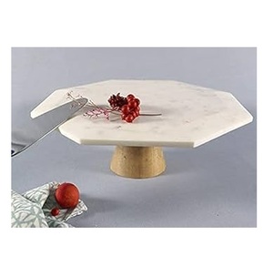 Support à gâteau en marbre 100% fait à la main, table décorative, support à pizza, support à gâteau en marbre blanc, pierre naturelle, support à gâteau pour mariage, hôtel, anniversaire - Product Image 1