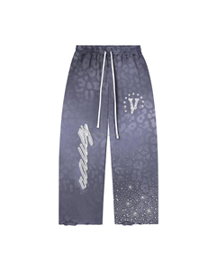 กางเกงวอร์มผ้าฝ้ายฟลีซเนื้อหนาอย่างดี 360 GSM สัมผัสนุ่ม สีดำ พิมพ์ลายแบบซับลิเมชั่น ปักโลโก้ด้วยคริสตัล - Product Image 2