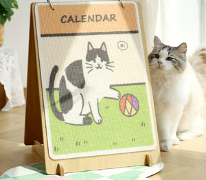Rascador para Gatos Plegable Moderno con Diseño de Calendario, de Madera y Tela de Algodón, Ecológico y Reutilizable, para Uso en Interiores - Product Image 3