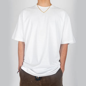 Camiseta de algodón grueso extragrande con logotipo personalizado para hombre, 240 g/m², estilo urbano con hombros caídos, fabricada en fábrica - Product Image 5