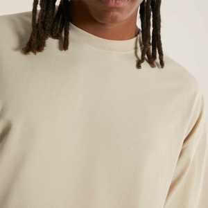 Nueva moda de peso pesado 100% algodón suelta Vintage camiseta logotipo personalizado Boxy Fit ropa de calle en blanco hombres camiseta - Product Image 3