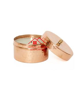 Bougie en métal de conception de luxe finie martelée en cuivre pur - Product Image 1