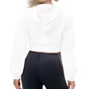 Sweat à capuche court pour femmes décontracté confort tricoté tissu expédition rapide impression mignonne sur le devant col à capuche pour les saisons d'hiver - Product Image 5