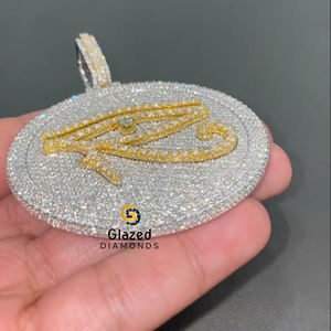 Colección de colgantes de Hip Hop Iced Out elaborada en oro blanco de 10kt con diamantes de moissanita, venta al por mayor, colección de joyas de Venta caliente - Product Image 3