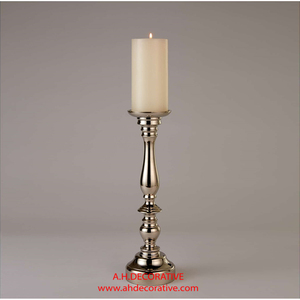 New Design <b>Brass</b> Coconut Tree Pillar <b>Candlestick</b> Holder Metal Embossed Christmas and Wedding Party Decoration Candle Holder - Product Image 2