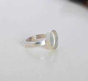 925 Sterling Bạc bezel vòng 6x8mm hình bầu dục thiết lập handmade Tưởng Niệm Tự làm đồ trang sức làm nhựa tro đồ trang sức phát hiện thành phần - Product Image 2