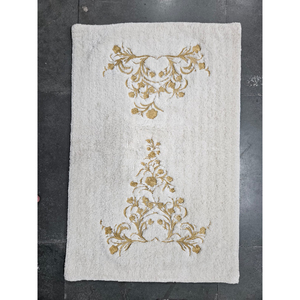 Tapis de bain 100% coton de haute qualité pour hôtel blanc gaufré Jacquard hôtel salle de bain tapis de bain antidérapant - Product Image 4