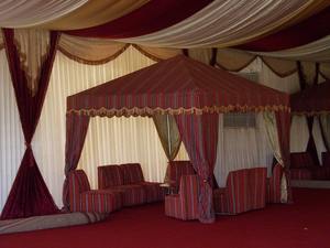 High Quality Arabic Majlis Frame Tent Aluminum Pipes with Removable Curtains In Sadu Fabric Custom Wholesale Maker - Product Image 2
