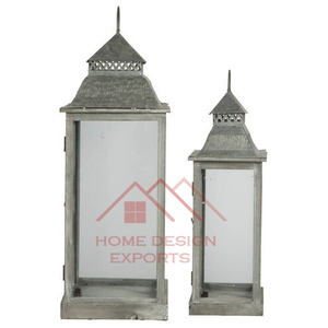 Farol de Metal Alto Hecho a Mano con Acabado Negro Mate, Faroles de Metal Decorativos para Bodas - Product Image 2