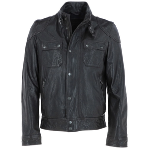 2026 OEM hommes moto poche en cuir fermeture éclair vestes nouveau Design de mode avec col montant et doublure en cachemire - Product Image 1