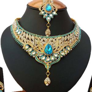 <b>Vintage</b> Style Crystal Rhinestone Alloy Flower Jewelry Set <b>Necklace</b> Earrings Headpiece Purple Women Engagement Wedding - Product Image 2