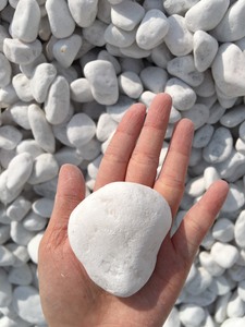 Fournisseur de puces de marbre d'application de villa de puces de pierre de gravier de galet dégringolé par roche blanche naturelle - Product Image 4