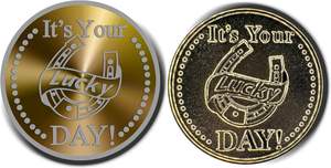 Alfombrilla de Mesa Personalizada Lucky Day con Diseño Americano, Patrón de Monedas de Latón y Cobre, Logotipo Grabado, Envío Gratis - Product Image 3