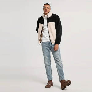 Full-Zip Fleece <b>Jacket</b> With Soft Touch and Classic Outdoor Style Button-Up <b>Sherpa</b> Winter <b>Jacket</b> - Product Image 5