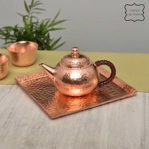 Plateau de service en cuivre fait à la main de haute qualité forme carrée dernière arrivée plateau décoratif pour un usage domestique taille personnalisée - Product Image 4