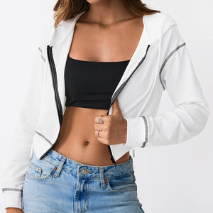 For Woman Fashion <b>Range</b> Anti-Wrinkle Crop Top Hoodie Premium Breathable Crop Top Hoodies Built for Active Lifestyle Wear - Product Image 3