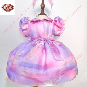 Venta al por mayor de alta calidad princesa bebé niña Arco Iris vestido estilo Formal Smocked y bordado técnica hecha de poliéster/algodón - Product Image 5