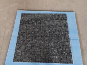 Mosaïque en marbre noir 23x23mm, pierre polie neuve pour décorations intérieures modernes, hôtel, sols, salons, salles à manger - Product Image 2