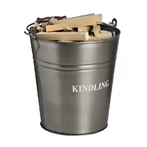 Metal <b>Coal</b> Bucket With Handle Perfect for Storing Firewood and Fireplace Accessories Durable and Practical for Home Use - Product Image 1
