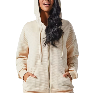 Survêtements en molleton 100% coton pour femmes, poids lourd, 2 pièces, vêtements de sport, service OEM écologique - Product Image 3