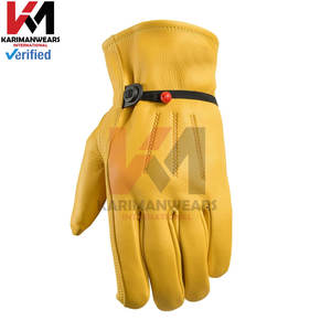 ถุงมือหนังสำหรับผู้ชายพร้อมที่ปิดข้อมือปรับได้ทนทานงานประดิษฐ์ทำด้วยตัวเองถุงมือรถจักรยานยนต์ถุงมือขนาดใหญ่ - Product Image 2