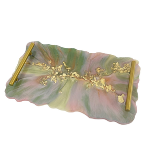 Plateau de service à thé en résine époxy Forme ronde Hôtel & Restaurant Café Nourriture Fruits Plateau de service en résine époxy - Product Image 5