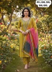 ผ้าไหมโรมันปักลายลำลองกับกางเกง kurti และ dupatta ผู้หญิงแฟชั่นผู้ผลิตและผู้จัดจำหน่าย - Product Image 4