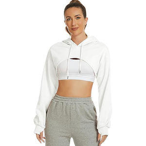 Sweat-shirt décontracté pour femmes, sexy, en polaire, écologique, hiver, longueur régulière, manches longues, coupe confortable - Product Image 3