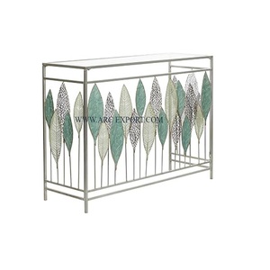 Table console en métal argenté Ware Merveilleux design Living Rom fait à la main Grande taille en métal Cafe Resorts Table console décorative - Product Image 1