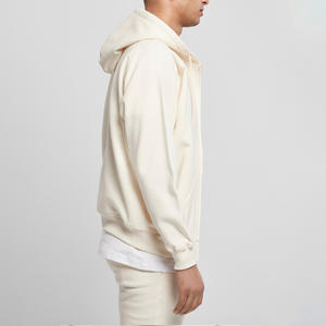 Sweat à capuche à fermeture éclair surdimensionné classique à la mode pour hommes à manches longues 100% coton doux avec broderie de Logo personnalisée - Product Image 4