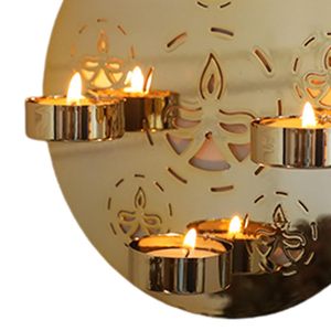 Applique Murale Vintage en Laiton Patiné, Bougeoir à Bras Unique avec Nœud - Product Image 5