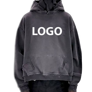 Sweat à capuche respirant en éponge française Logo personnalisé Streetwear mode lourd et surdimensionné vente en gros personnalisé avec logo - Product Image 1