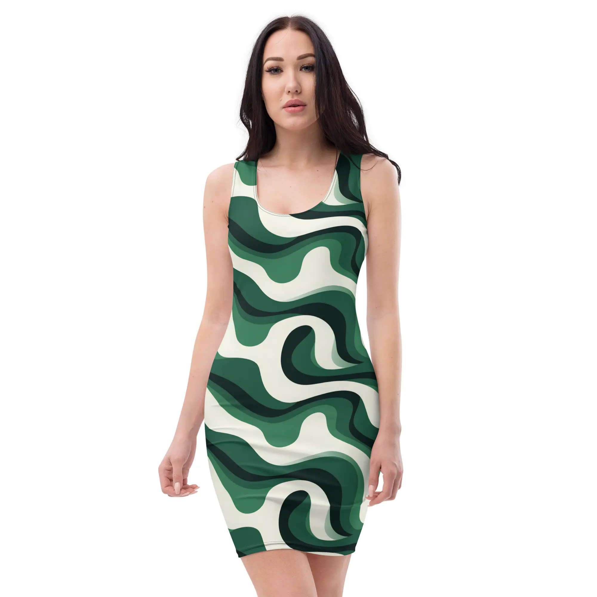 Çekici dalga şık yaratıcı tasarım yüksek kalite talep kız elbise Modern rahat parti akşam Bodycon Fit elbise kadınlar için