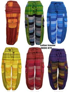 Nouveau pantalon en coton bohème à la mode à la mode avec pantalon patchwork fait à la main ou sarouel pour hommes et femmes - Product Image 3