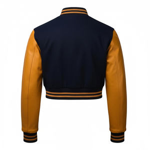 Chaqueta universitaria de alta calidad para hombres y mujeres, Mangas de cuero de chenilla bordadas, chaqueta universitaria de béisbol personalizada con letras - Product Image 2