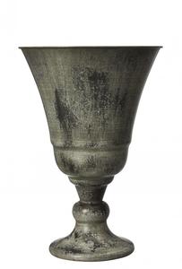 Florero de hierro de metal grande con diseño en relieve intrincado ideal para centro de decoración de interiores de estilo granja - Product Image 3