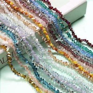 ลูกปัดคริสตัลสามเหลี่ยมลูกปัด Rondelle ลูกปัดหินเทียมบดแบบไม่สม่ำเสมอทำเครื่องประดับแบบทำมือ - Product Image 2