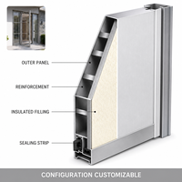Porte d'entrée de sécurité en aluminium sur mesure avec serrure mécanique et vitre latérale pour maison et villa