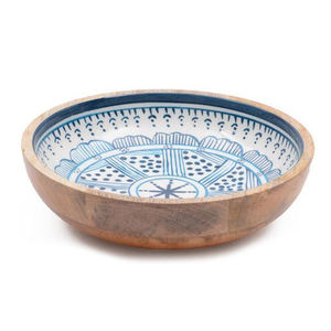 Saladier décoratif moderne avec bol en bois de manguier imprimé en émail Vaisselle parfaite pour servir des chocolats aux fruits et des collations - Product Image 5